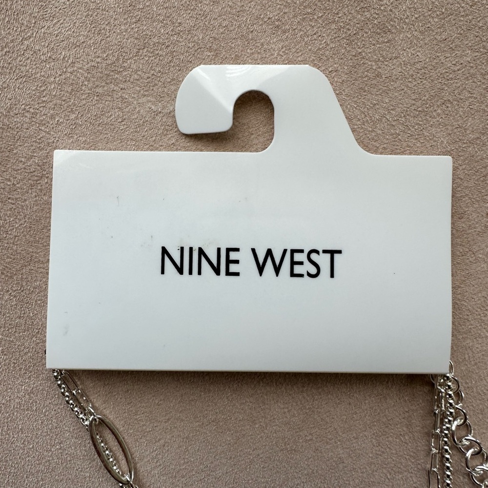 Nine West Silver-tone Two Row Link Necklace – NEW - Picture 2 of 6